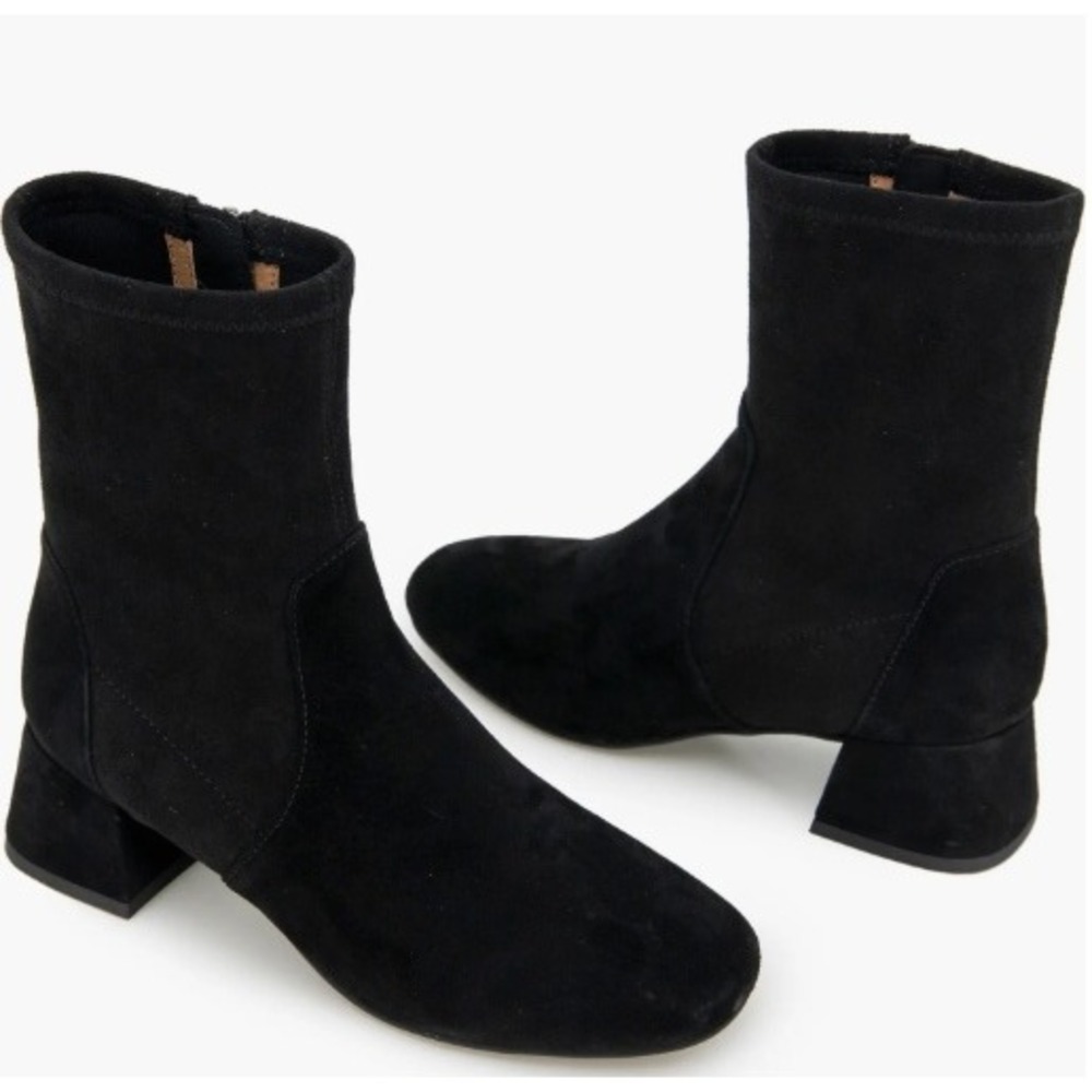 Gentle Souls Black Suede‎ Leather Elbert Ankle Boots Booties Block Heel 11 NEW